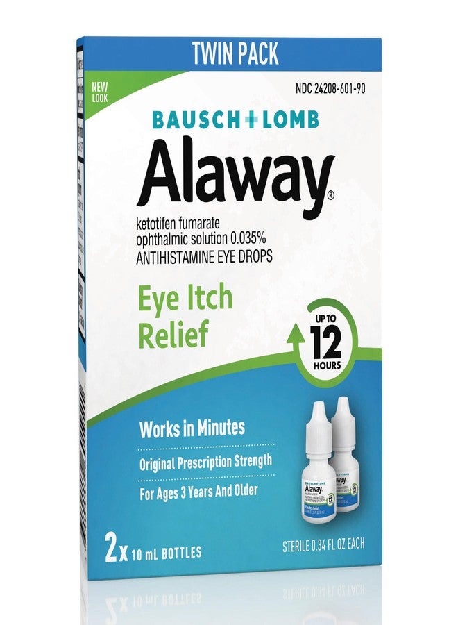 Alaway Antihistamine, Eye Itch Relief Drops, Twin Pack, 0.34 fl oz Each - Image 1